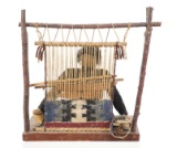 Navajo Weaver Woman Loom Display Figural c. 1950s