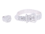 CW Collection Sterling Silver Belt Bracelet & Ring