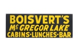 Boisvert's McGregor Lake Advertisement Sign MT