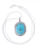 Navajo R. Sam Sterling Silver Turquoise Necklace