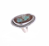 Navajo Vera Tsosie Sterling Silver Turquoise Ring
