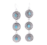 Navajo C Tsosie Sterling Silver Turquoise Earrings