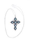 Navajo Sterling Silver Turquoise & Coral Necklace