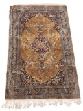 Turkish Hand-knotted Silk Hereke Rug, ca. 1900s