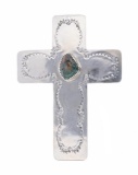 Vintage Puebloan Silver Royston Turquoise Cross