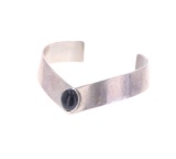 Pueblo M. Calabaza Sterling Silver Onyx Bracelet