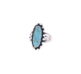 Navajo Fred Harvey Era Silver #8 Turquoise Ring