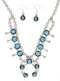 Navajo G. Smith Turquoise Squash Blossom Jewelry