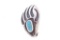 Navajo Sterling Silver Turquoise Bear Claw Pin