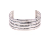 Navajo Nora Tahe Four Band Sterling Cuff Bracelet