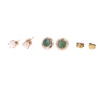 Alaskan 24k Gold Nugget, Pearl, & Jadeite Earrings
