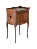 Louis XV French Chevet Table w/ Tambour Door