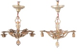 Cast Iron & Bronze Hanging Rococo Light Fixtures