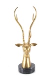 Ca. 1980s Hollywood Regency Brass Deer Sculpture