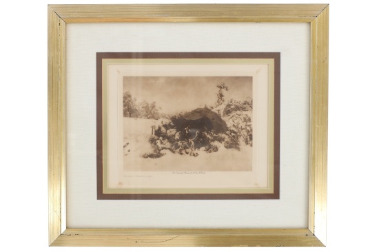 Ca. 1907 E.S. Curtis Walapai Winter Camp on Vellum