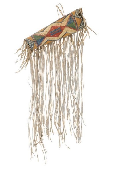 19th-century Northern Plains Parfleche Bonnet Case