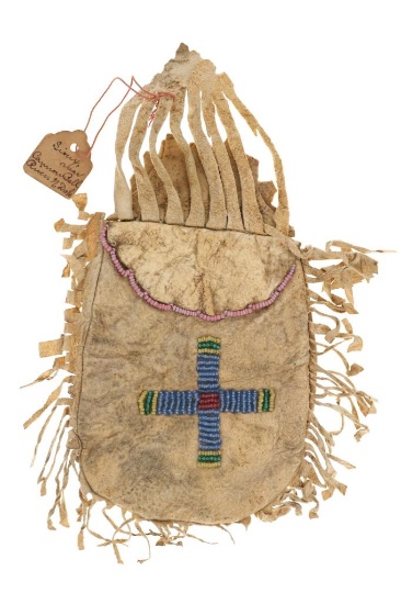 19th C. Sioux Beaded Puzzle Pouch - N. Dakota