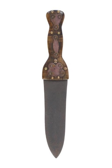 American Indian Copper Overlaid Dag Knife 19th-C.