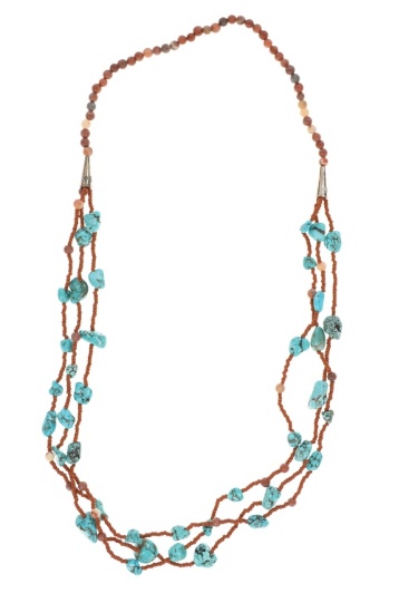 Vintage Santo Domingo Turquoise Pipestone Necklace