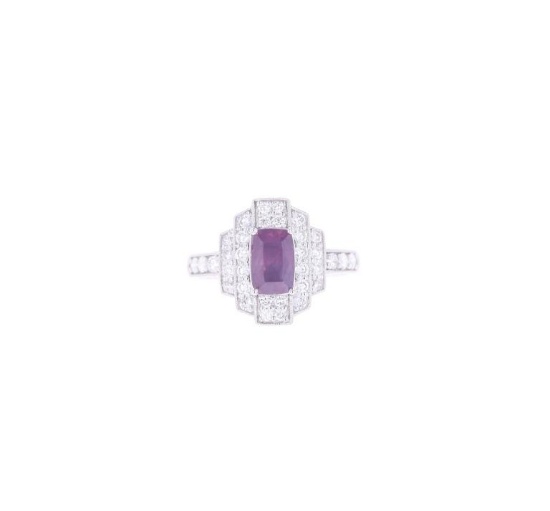GIA Kashmir Sapphire VS1 Diamond Platinum Ring