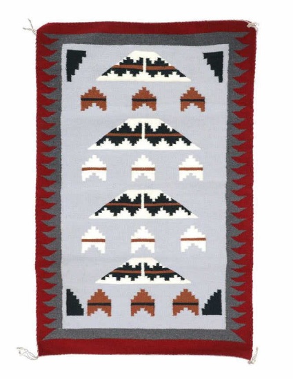 RARE Navajo Sky Blue Chinle Trading Post Rug c1960