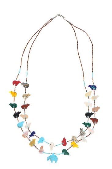 Zuni Raymond Gaspar Double Strand Fetish Necklace