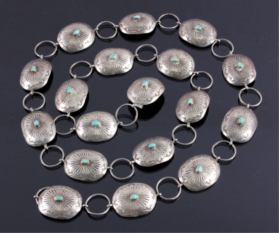Vintage Pawn Navajo Concho Belt w/ Turquoise