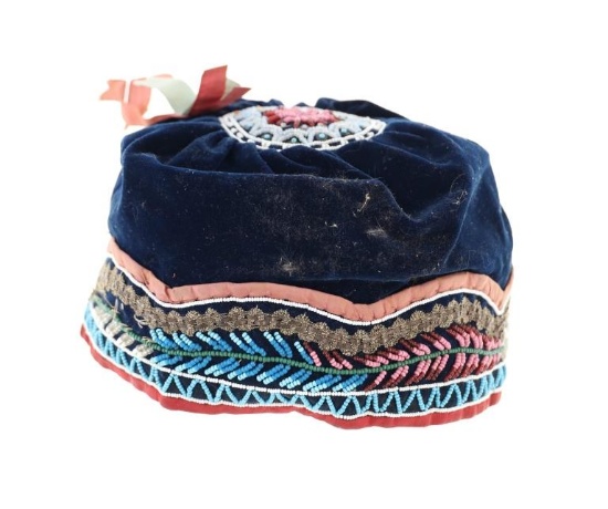 19th-century Haudenosaunee (Iroquois) Beaded Cap