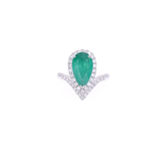 GIA 3.03ct Emerald VS2 Diamond & Platinum Ring