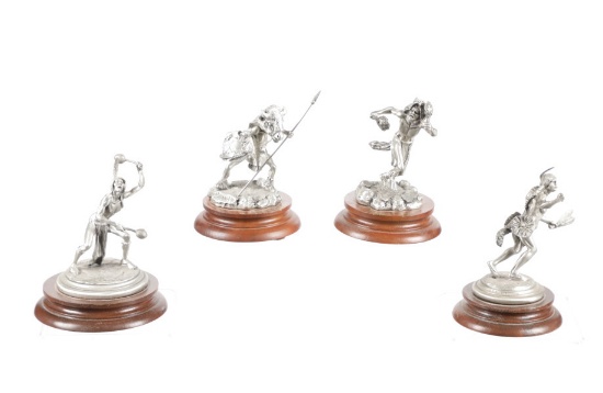 Collection of 4 Don Polland Fine Pewter Sculptures