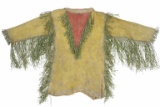 19th C. Southern Plains Painted Hide Mens Shirt