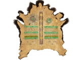 Cheyenne Running Elk Painted Quilled Buffalo Robe