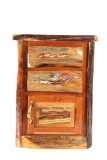 Live Edge Burl Wood & Turquoise Inlay Night Stand