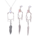 Navajo Sterling Horse Bit Necklace & Earring Set