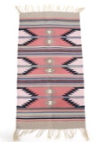 Zapotec Medallion Banded Saltillo Rug c. 1960s