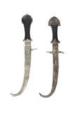 19th-century Jambiya Silver Mounted Daggers (2)