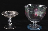 Orrefors Pedestal Bowl & Fostoria Silver Compote