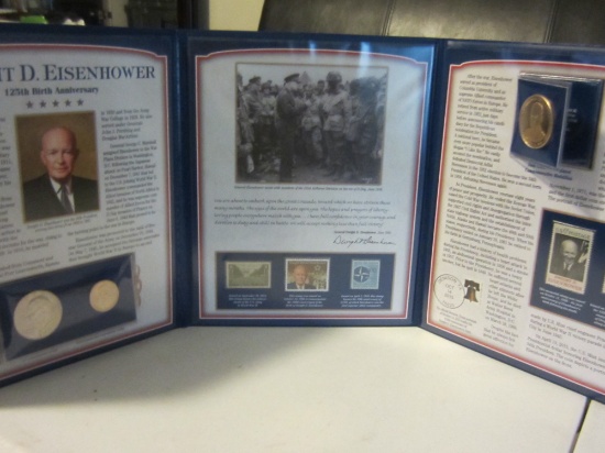 Dwight D. Eisenhower, 125 Anniversary, Pcs Stamps And Coins