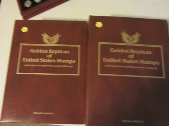 Golden Replicas Of U.S. Stamps - 22 Kt Gold, 49 Pages 3 Per Page