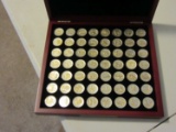 Gold And Silver Highlighted State Quarter Collection, Complete In Cherrywood Box