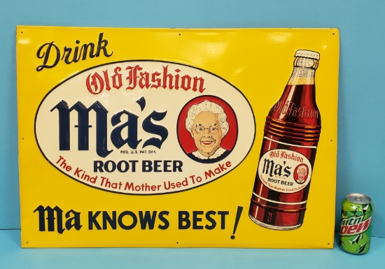 Drink Ma's Old Fashioned Root Beer Tin Sign