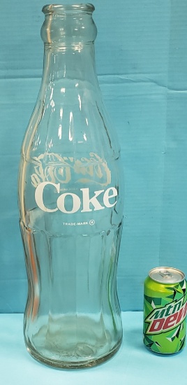 1968 Large 20" Glass Coca Cola Display Bottle