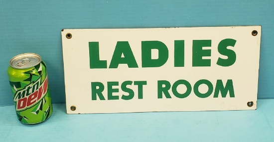 Porcelain Ladies Rest Room Sign