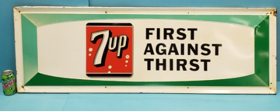 7-up First Against Thirst Embossed Sign