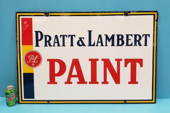 Pratt & Lambert Double Sided Porcelain Sign