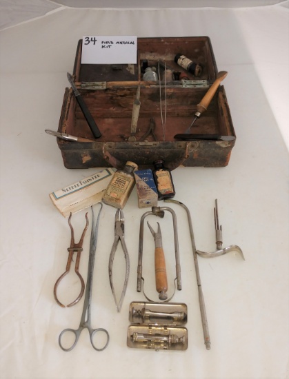 Field Medical Kit in case with tools and bottles