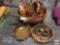 Kitchenware - wooden salad set, lg. 1 serving bowl, 8 individual bowls, fork/spoon, 2 napkin rings