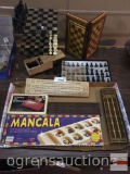 Games - chess, triple chess, Mancala, dominoes, cribbage boards