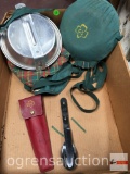 Girl Scouts - Vintage official Girl Scout canteen, flatware, cookware