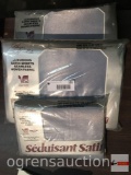 Sheets - Seduisat Satin King size sheet set, steel gray, fitted sheet, flat sheet, 2 pillowcases